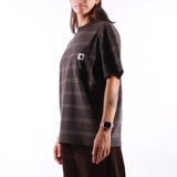 Carhartt WIP - W SS Bert Pocket T-Shirt - Bert Stripe Graphite Hortensia