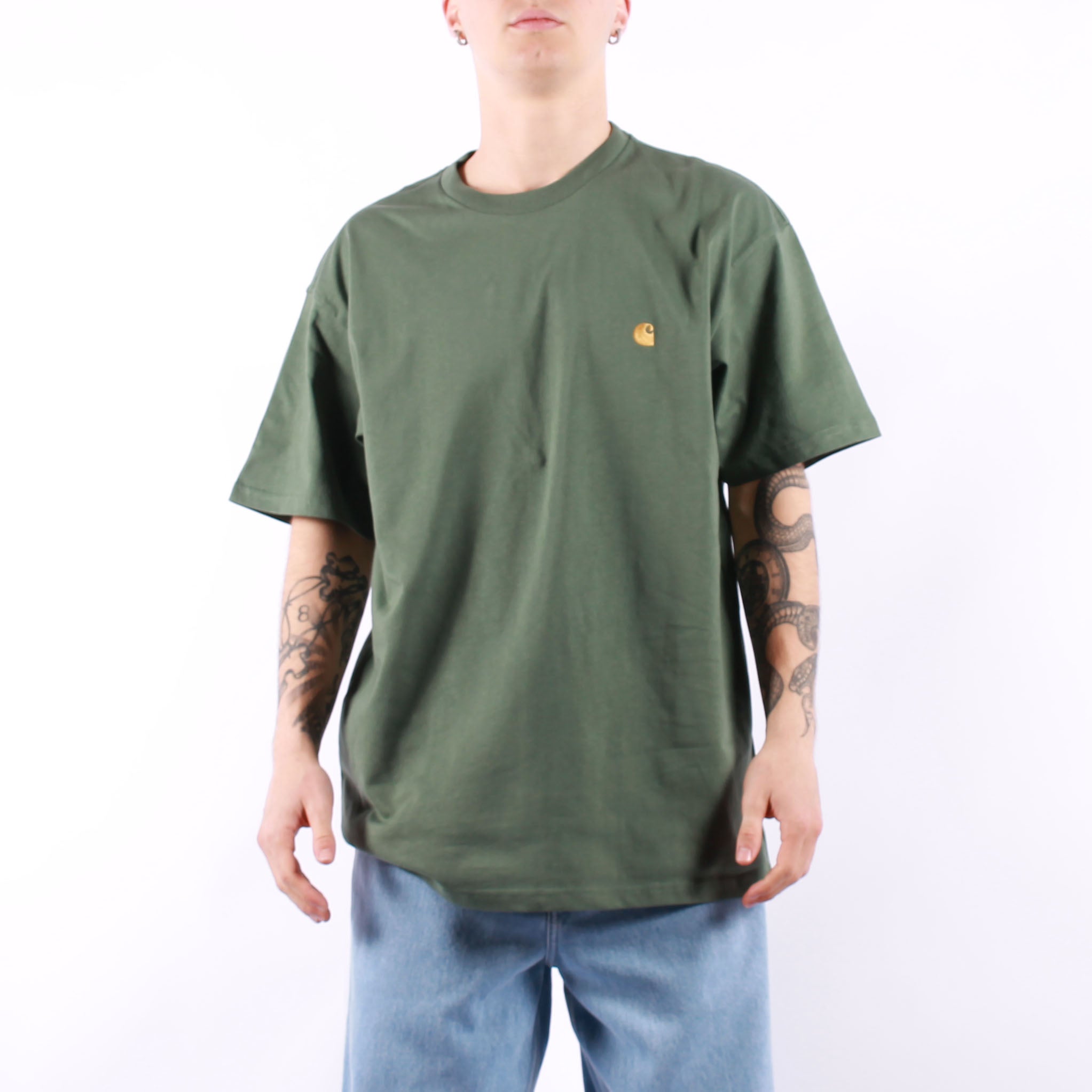 Carhartt WIP - SS Chase T-Shirt - Duck Green Gold | Carhartt WIP | T-Shirt | 39.00 | Beach Break Shop