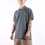Carhartt WIP - SS Chase Pique Polo - Cozy Blue Gold