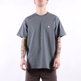 Carhartt WIP - SS Chase T-Shirt - Cozy Blue Gold