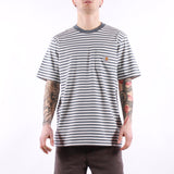 Carhartt WIP - SS Ezra Pocket T-Shirt - Ezra Stripe Cozy Blue Wax