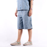 Carhartt WIP - W Snake Nixon Double Knee Short - Snake Camo Blue Bleached