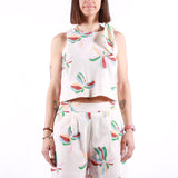 Compania Fantastica - Top - Cream Flowers Print