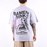 Edwin - Ramen Pink Ts - Grey Marl