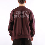 Obey - Obey Studios Faded Crew - Winetasting Faded Wash