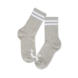 Polar Skate Co - Rib Socks Happy Sad - Heather Grey