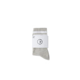 Polar Skate Co - Rib Socks Happy Sad - Heather Grey