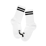 Polar Skate Co - Rib Socks Happy Sad - White