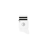 Polar Skate Co - Rib Socks Happy Sad - White