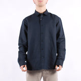 Selected - Clay Linen LS Shirt - Sky Captain