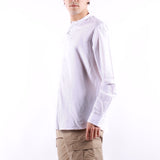 Selected - Reg Linen Collarless Shirt - Bright White
