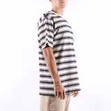 Selected - Relax Solo Stripe SS Tee - Sky Captain Egret