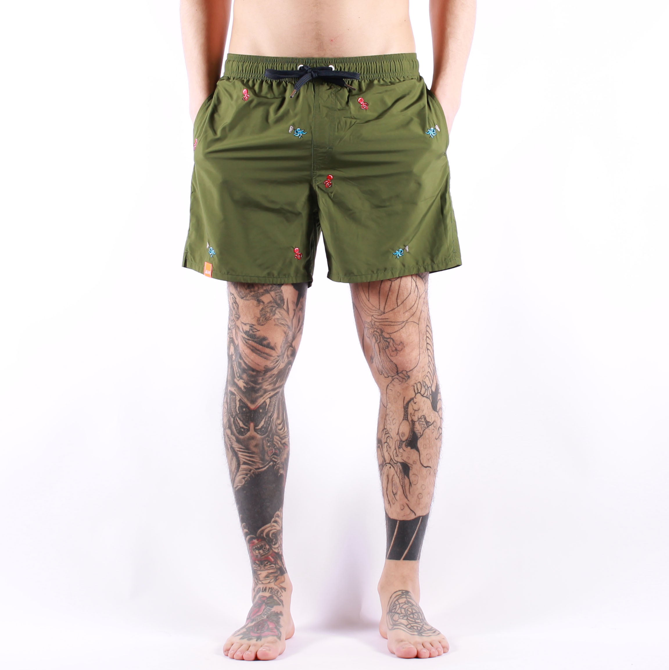 Sun 68 - Swim Pant Small Embroidery - 37 Verde Scuro | Sun 68 | Costumi | 59.00 | Beach Break Shop