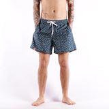 Sun 68 - Swim Pant Small Pattern - 0701 Navy Blue Bianco