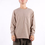 Universal Works - Ls Pocket Tee Wool - Dark Sand