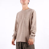 Universal Works - Ls Pocket Tee Wool - Dark Sand
