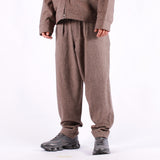 Universal Works - Pleated Track Pant Wool Herringbone - Brown