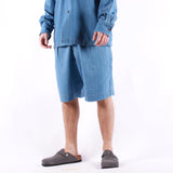 Universal Works - Pleated Track Short - Washed Indigo