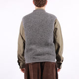 Universal Works - Zip Waistcoat Wool Fleece - Grey Marl
