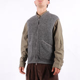 Universal Works - Zip Waistcoat Wool Fleece - Grey Marl