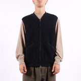 Universal Works - Zip Waistcoat Wool Fleece - Navy