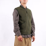 Universal Works - Zip Waistcoat Wool Fleece - Olive