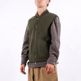 Universal Works - Zip Waistcoat Wool Fleece - Olive